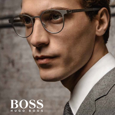 Man wearing Hugo Boss eyeglasses