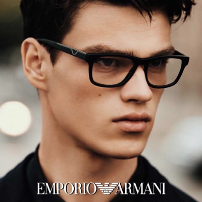 Man wearing Emporio Armani eyeglasses